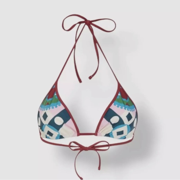 La Double J Tie Bikini Top Swimwear Italy Abstract Print Sz XS $185 - Picture 1 of 6